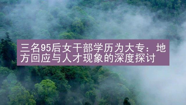 三名95后女干部学历为大专：地方回应与人才现象的深度探讨