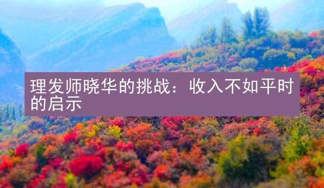 理发师晓华的挑战：收入不如平时的启示