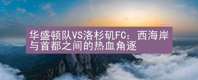 华盛顿队VS洛杉矶FC：西海岸与首都之间的热血角逐