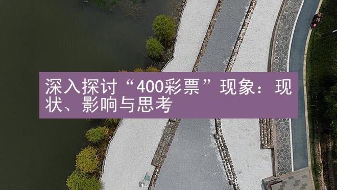 深入探讨“400彩票”现象：现状、影响与思考