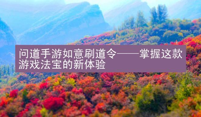 问道手游如意刷道令——掌握这款游戏法宝的新体验