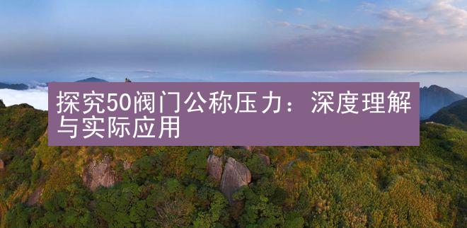 探究50阀门公称压力：深度理解与实际应用