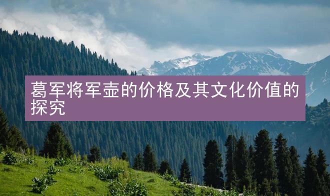 葛军将军壶的价格及其文化价值的探究